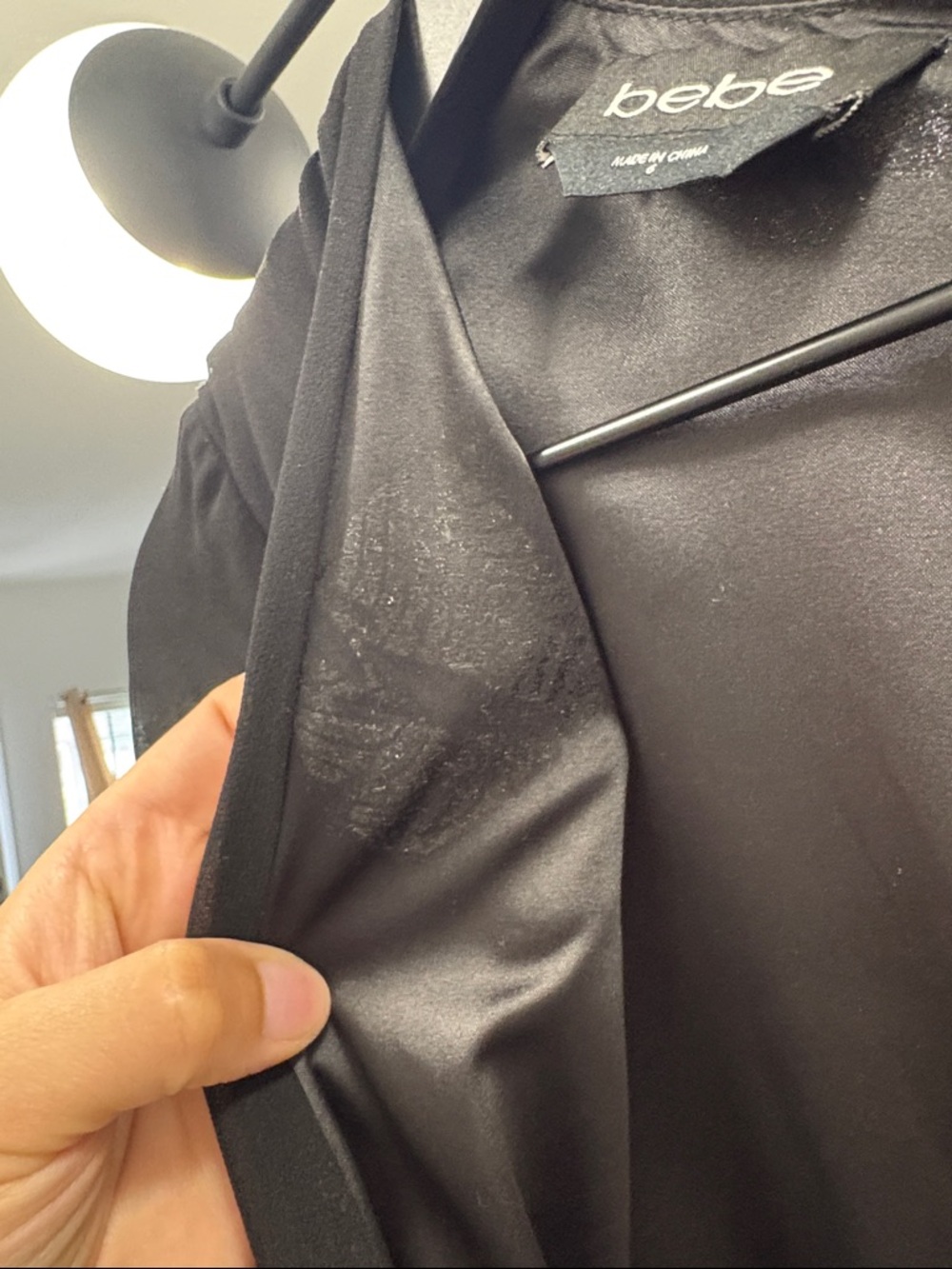 bebe Black Sheer Long-Sleeve Maxi Dress - Picture 4 of 5